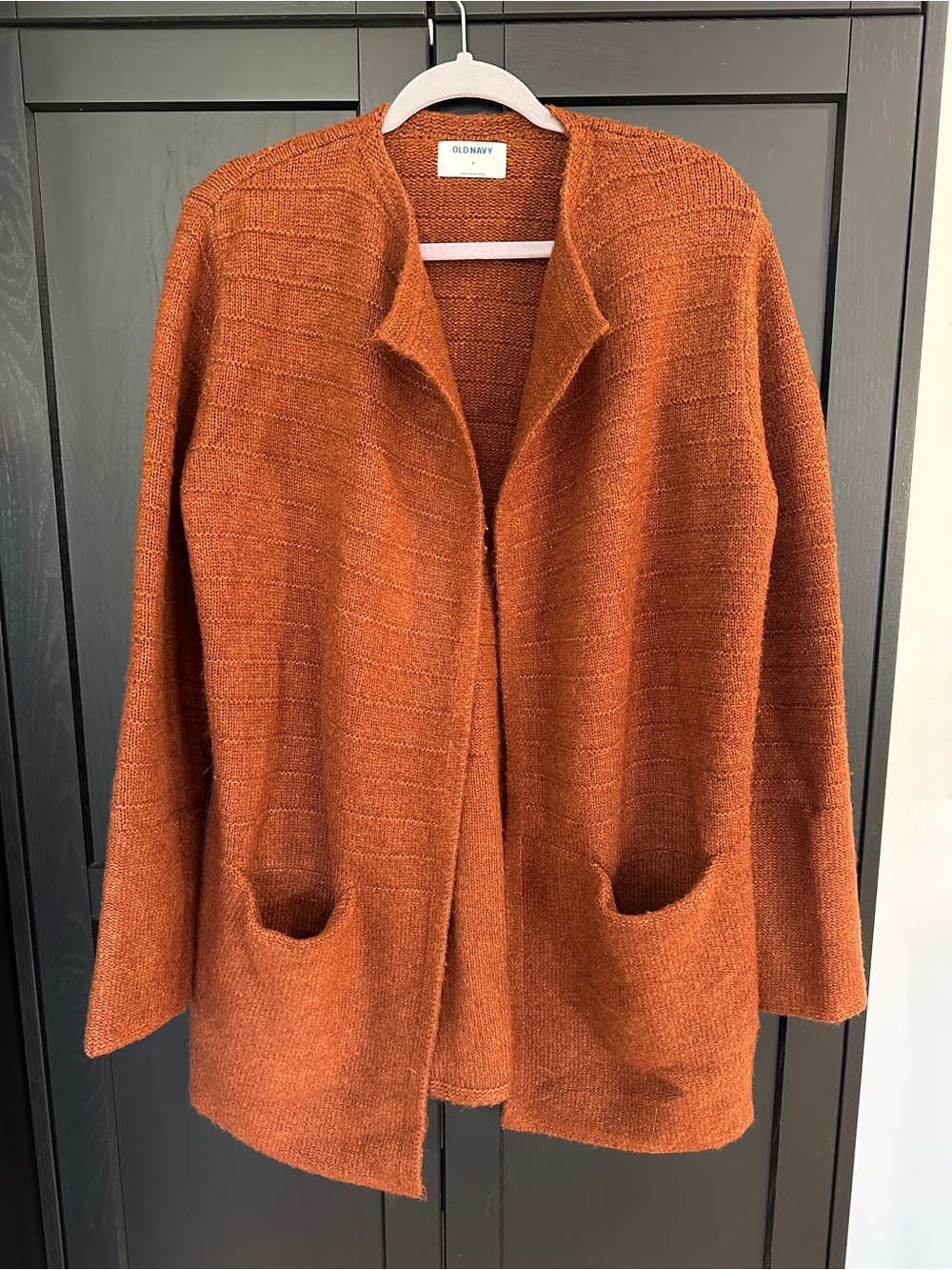 Old Navy Women's Open-Front Burnt Orange Knit Cardigan